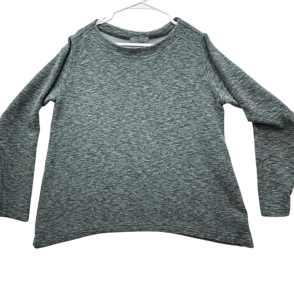 Cut Loose 3/4 Sleeve Aline Boatneck Top Womens XL Heathered Green Lagenlook